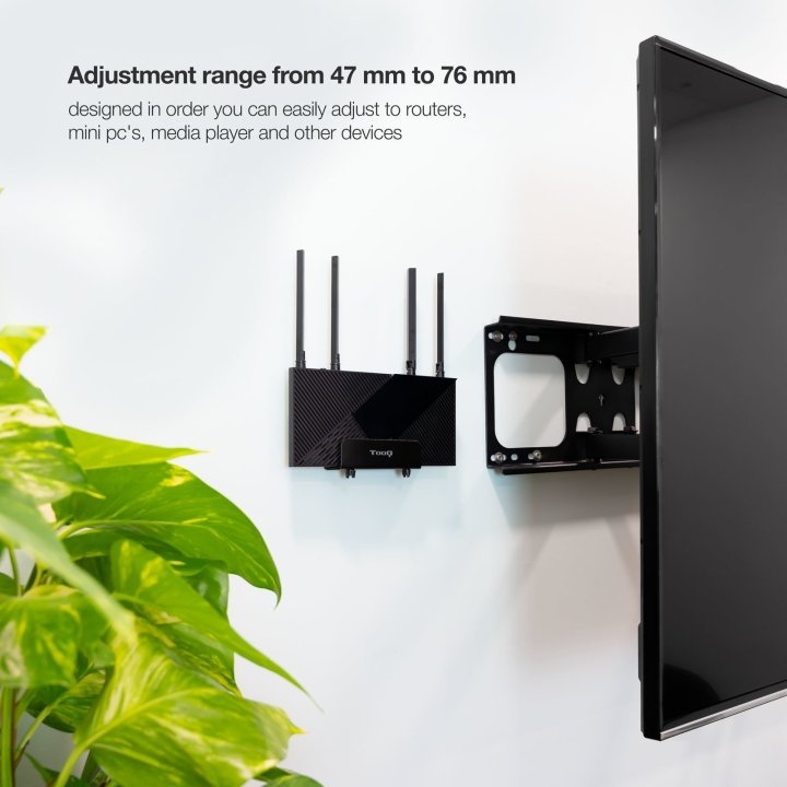 Soporte Vertical Universal Tooq Tqmpm4776 Para Mini Pc - Router Max 5kg