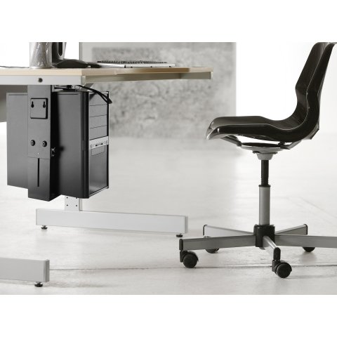 Soporte Cpu Equip 650892 Para Instalacion Bajo Mesa Giratorio 360§ Acero Color Negro Max. 10kgs