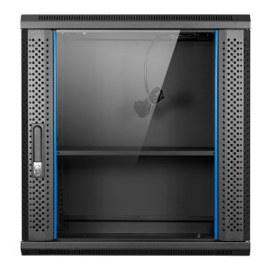 Armario Mural 19" Aiten Data 12u Ai6612s 600 X 600 X 650 2l Color Negro Puerta De Cristal Templado Con Accesorios Ai6612 2