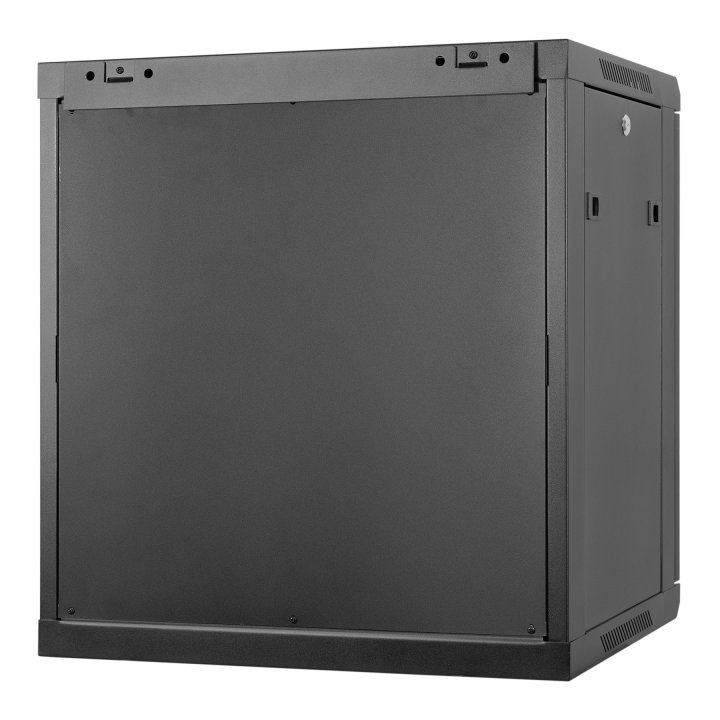 Armario Mural 19" Aiten Data 12u Ai6612s 600 X 600 X 650 2l Color Negro Puerta De Cristal Templado Con Accesorios Ai6612
