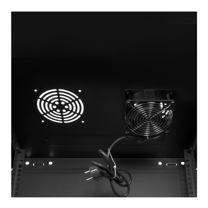 Armario Mural 19" Aiten Data 12u Ai6612s 600 X 600 X 650 2l Color Negro Puerta De Cristal Templado Con Accesorios Ai6612