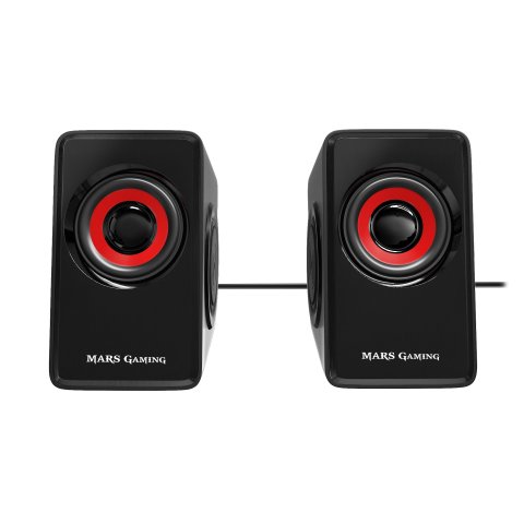 Altavoces 2.0 Mars Gaming Ms1 10w Rms Vibro-subwoofer Color Negro Y Rojo