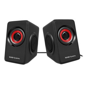 Altavoces 2.0 Mars Gaming Ms1 10w Rms Vibro-subwoofer Color Negro Y Rojo 2