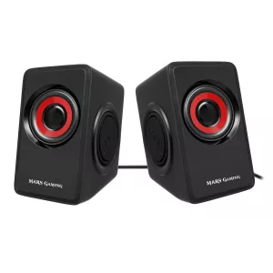 Altavoces 2.0 Mars Gaming Ms1 10w Rms Vibro-subwoofer Color Negro Y Rojo 2