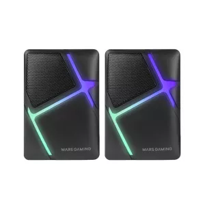 Altavoces 2.0 Mars Gaming Ms-h Negro 10w Iluminacion Rgb Control De Volumen Jack 3.5mm