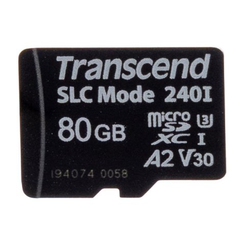 Memoria Sd Micro 80gb Transcend Slc Mode,wide-temp Uhs-i,v30,a2,tlc