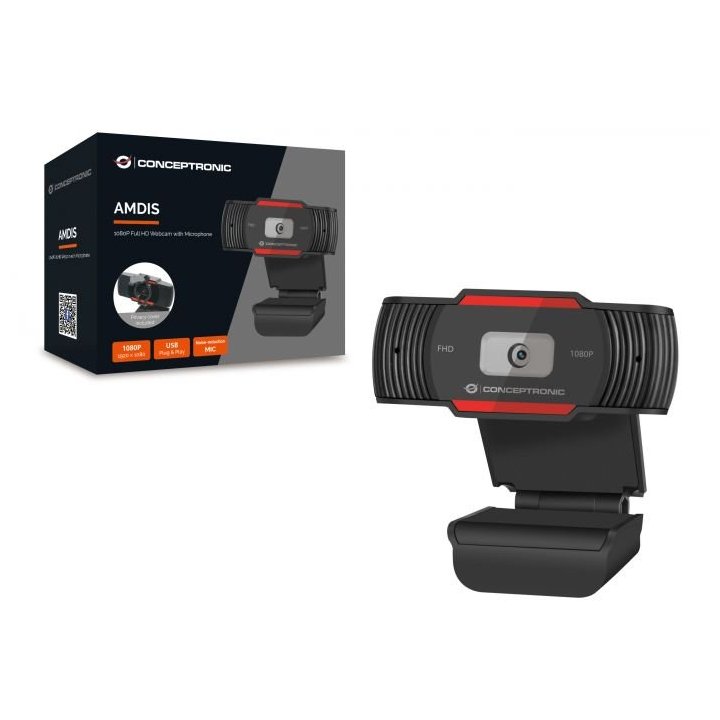 Webcam Fhd Conceptronic Amdis04 1080p Usb Foco...