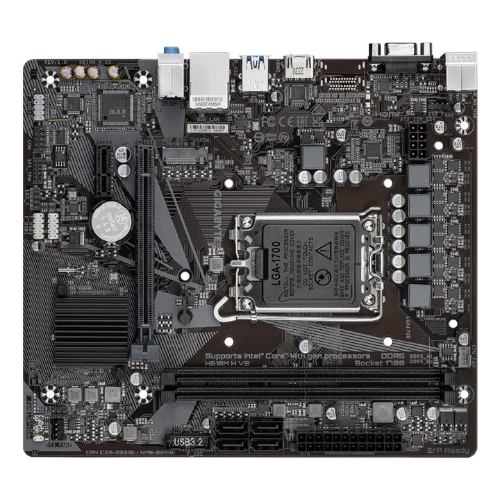 Pb Gigabyte H610m H V2 M-atx Skt Lga1700 2xddr5 5600mhz Hdmi Vga Lan M.2