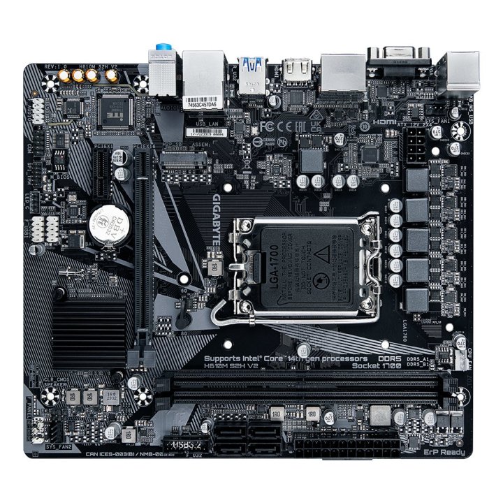 Pb Gigabyte H610m S2h V2 M-atx Skt Lga1700 2xddr5 5600mhz Dp Hdmi Vga Lan M.2