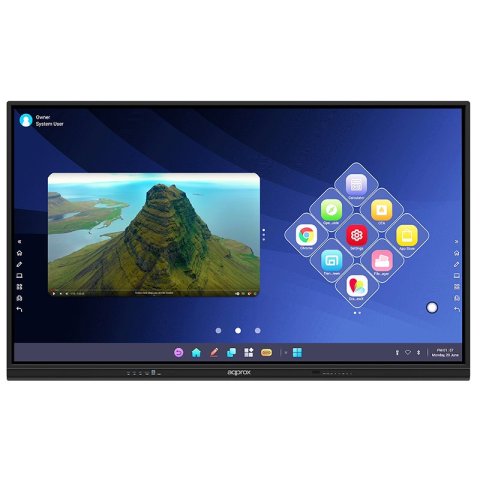 Pantalla Interactiva 86" Approx Apptsm86+ Dp Hdmi Vga Usb-c 4k 3840x2160 450cd m2 8ms Android 14 Quad-core 1.9ghz 8gb 128gb