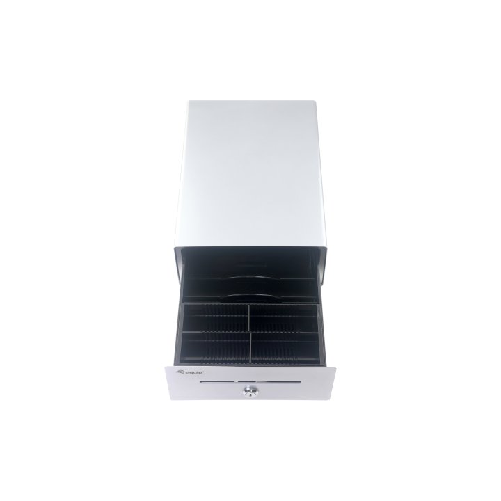 Tpv Cajon Portamonedas Equip  Aluminio Apertura Manual Y Automatica Conector Rj11 Color Plata