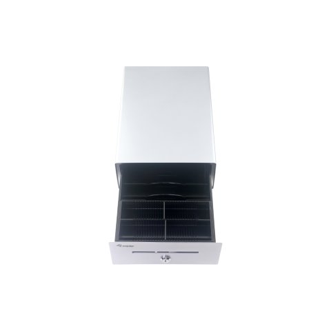 Tpv Cajon Portamonedas Equip  Aluminio Apertura Manual Y Automatica Conector Rj11 Color Plata