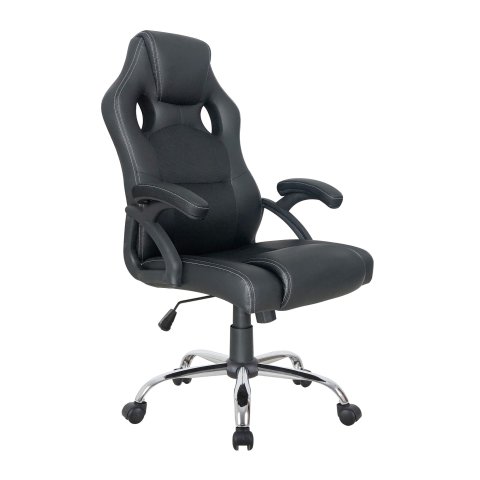 Silla De Oficina Ergonomica Equip Color Negro Recubrimiento Pu De Alta Calidad Diseño - Promo