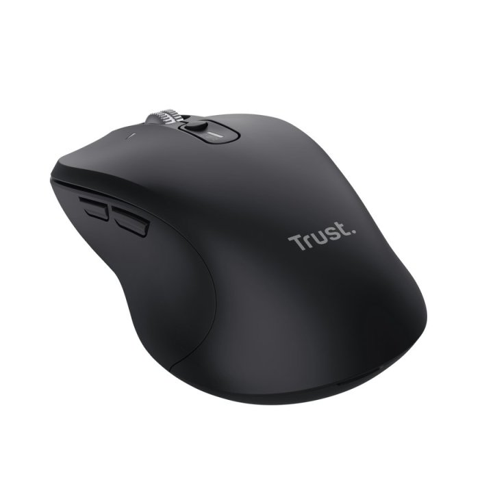 Mouse Trust Wireless Y Bluetooth Ferro Negro 3200 Dpi Ajustable 9 Botones 3 Dispositivos 