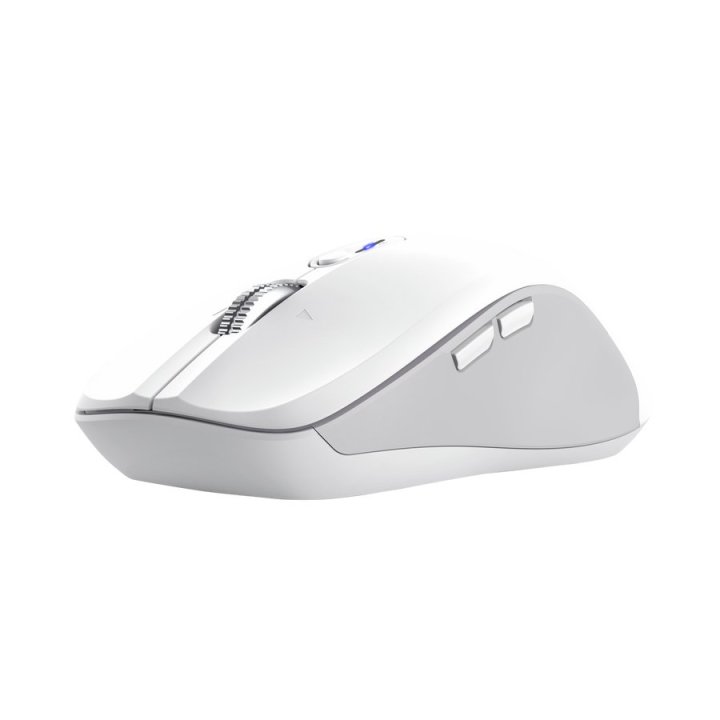Mouse Trust Wireless Y Bluetooth Ferro Blanco 3200 Dpi Ajustable 9 Botones 3 Dispositivos 