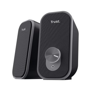 Altavoces 2.0 Trust Ador 12w Color Negro Jack 3.5mm Control De Volumen Alimentado Por Usb