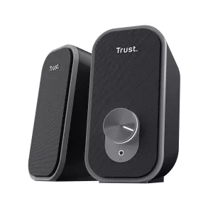 Altavoces 2.0 Trust Ador 12w Color Negro Jack 3.5mm Control De Volumen Alimentado Por Usb