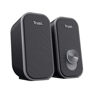 Altavoces 2.0 Trust Ador 12w Color Negro Jack 3.5mm Control De Volumen Alimentado Por Usb 2