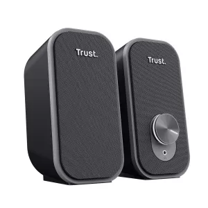 Altavoces 2.0 Trust Ador 12w Color Negro Jack 3.5mm Control De Volumen Alimentado Por Usb 2