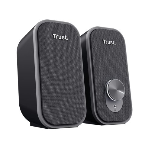 Altavoces 2.0 Trust Ador 12w Color Negro Jack 3.5mm Control De Volumen Alimentado Por Usb