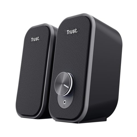 Altavoces 2.0 Trust Ador 12w Color Negro Jack 3.5mm Control De Volumen Alimentado Por Usb