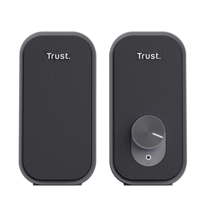 Altavoces 2.0 Trust Ador 12w Color Negro Jack 3.5mm Control De Volumen Alimentado Por Usb