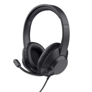 Headset Usb-c Trust Ayda Max Color Negro Cable 1,8m Adaptador Usb-c A Usb-a