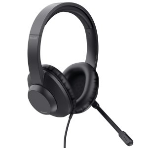 Headset Usb-c Trust Ayda Max Color Negro Cable 1,8m Adaptador Usb-c A Usb-a 2