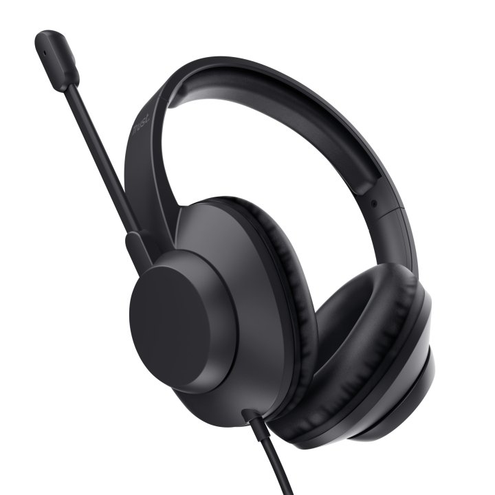Headset Usb-c Trust Ayda Max Color Negro Cable 1,8m Adaptador Usb-c A Usb-a
