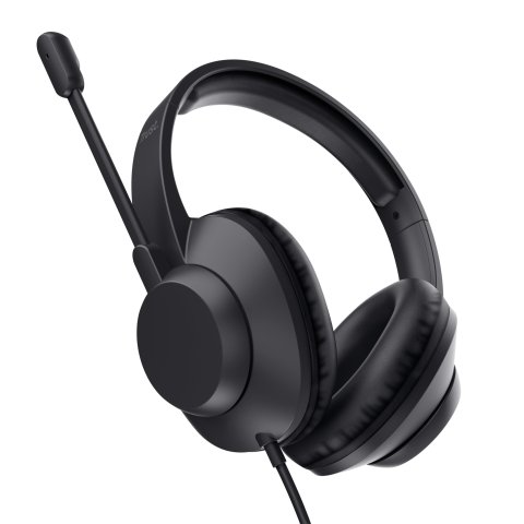 Headset Usb-c Trust Ayda Max Color Negro Cable 1,8m Adaptador Usb-c A Usb-a