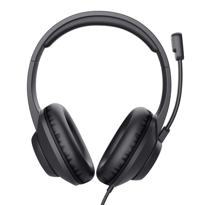 Headset Usb-c Trust Ayda Max Color Negro Cable 1,8m Adaptador Usb-c A Usb-a