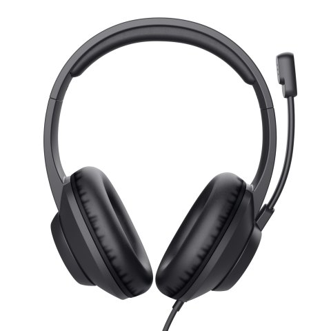 Headset Usb-c Trust Ayda Max Color Negro Cable 1,8m Adaptador Usb-c A Usb-a