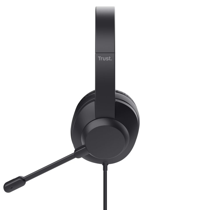Headset Usb-c Trust Ayda Max Color Negro Cable 1,8m Adaptador Usb-c A Usb-a