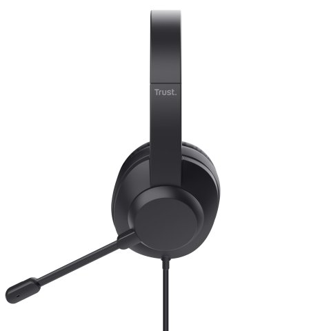 Headset Usb-c Trust Ayda Max Color Negro Cable 1,8m Adaptador Usb-c A Usb-a