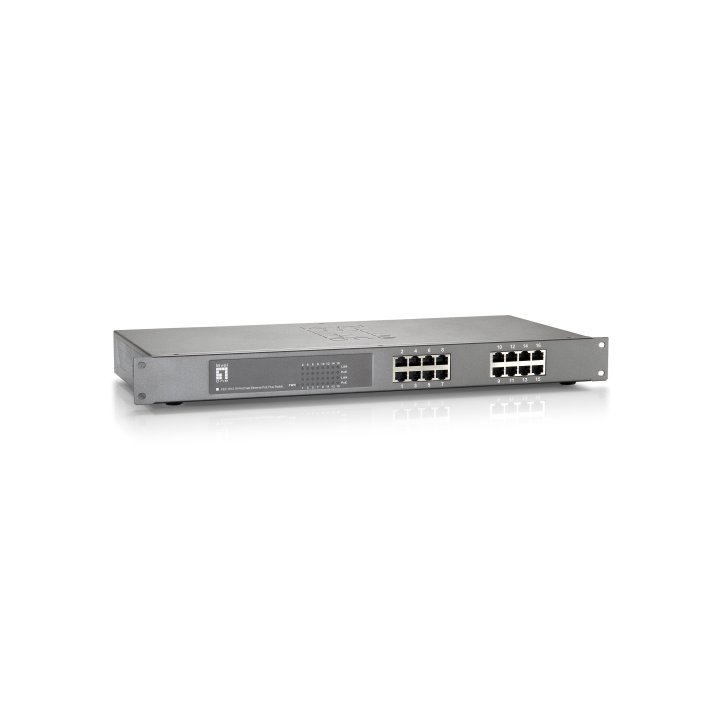 Switch No Gestionable Level One Fep-1612w380 16p 16xpoe 100mb 380w Carcasa Metalica