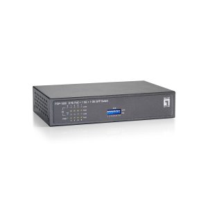 Switch No Gestionable Level One Fgp-1000 10p 8xpoe 100mb 1xgb 1xgb Sfp 120w Carcasa Metalica