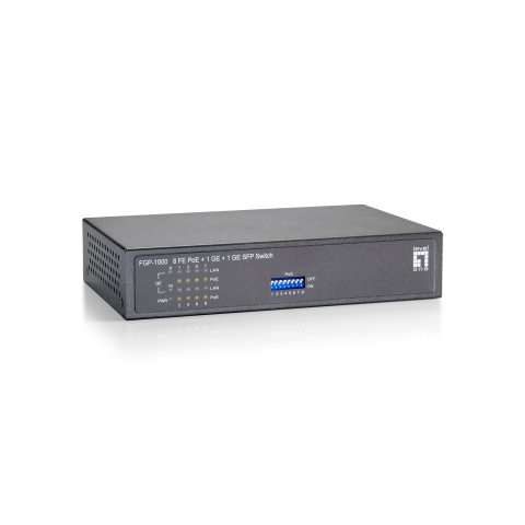 Switch No Gestionable Level One Fgp-1000 10p 8xpoe 100mb 1xgb 1xgb Sfp 120w Carcasa Metalica