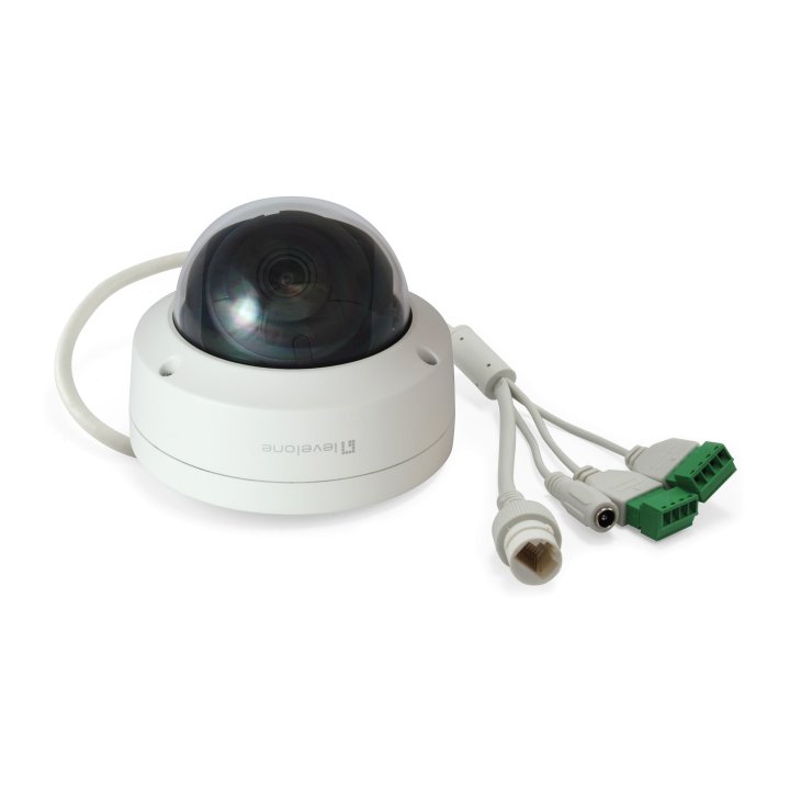 Camara Exterior Ip Level One Fcs-3403 Gemini Fija Domo 4mp H.265 Ip67 Poe Cms 