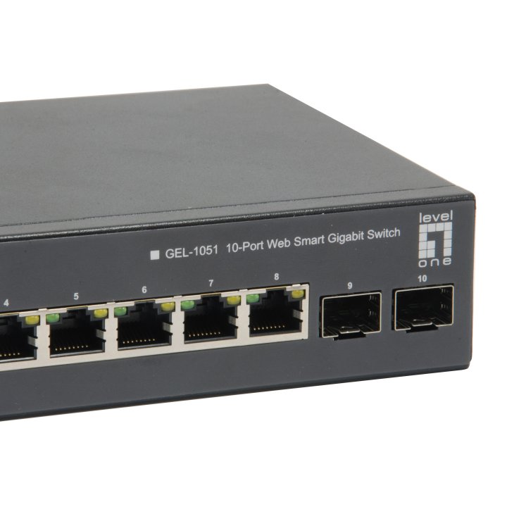 Switch Semigestionable Level One Gep-1051 10p 8xgb Poe 2xgb Sfp 70w Carcasa Metalica 