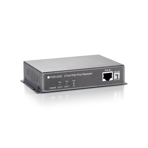 Poe Extender Level One Por-0202 Poe-plus 2 Puertos Conectable En Cascada Extiende 100m