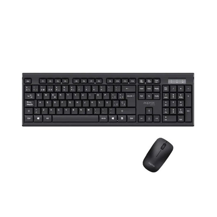 Teclado Y Mouse Approx Wireless Appmx410 2.4ghz Multimedia 1000dpi Color Negro