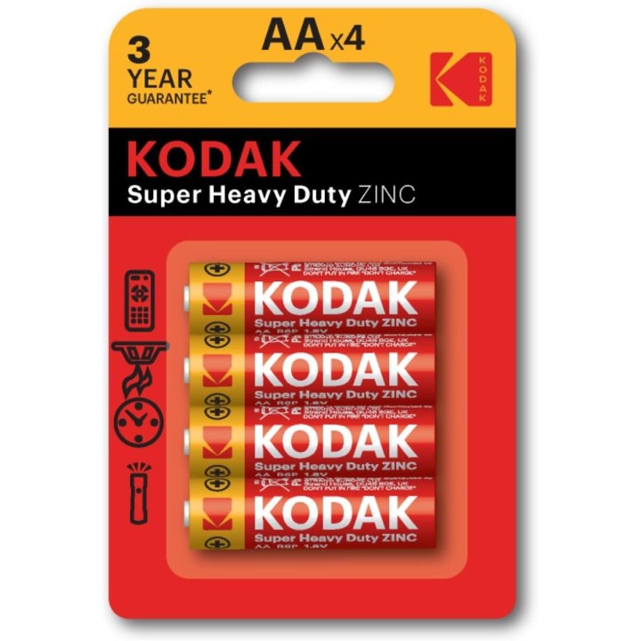 Pilas Aa Kodak Extra Heavy Duty Zinc Lr6 Pack 4...