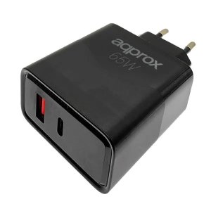 Cargador De Pared Approx Appusbwall65w 1xusb-c Pd 1xusb-a...