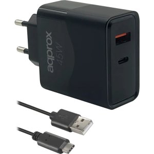Cargador De Pared Approx Appusbwall45w 1xusb-c Pd 1xusb-a...