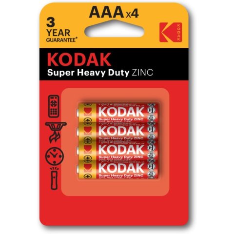 Pilas Aaa Kodak Extra Heavy Duty Zinc Lr3 Pack 4 Unidades 450 Mah 1.5v (ecotasas Incluidas)31953321
