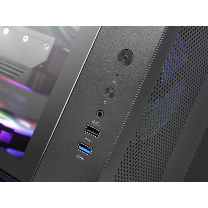 Caja Atx Cube Mars Gaming Mcvone Negra Cristal Continuo Gpu 334mm 1x3.5 2x2.5 