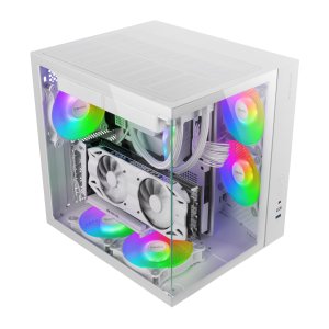 Caja Atx Cube Mars Gaming Mcvonew Blanco Cristal Continuo Gpu 334mm 1x3.5 2x2.5  2