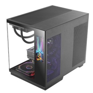 Caja Atx Cube Mars Gaming Mcmirage Negro Cristal Continuo...