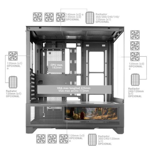 Caja Atx Mars Gaming Mclcdx Blanco Cristal...