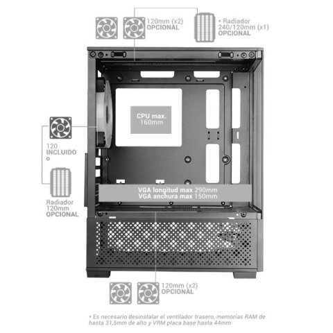 Caja Microatx Gaming Mars Gaming Mc-se2w Blanco...